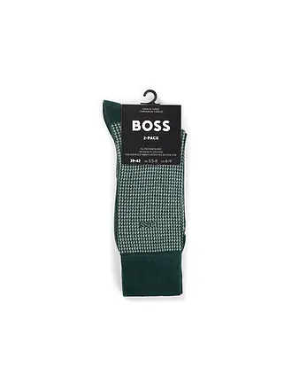 BOSS | Lot de 2 paires de chaussettes charcoal | dunkelgrün